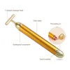 Énergie 24K Gold T Beauty Bar Facial Roller Masseur T-Shape Energy Beauty Bar Pulse Raffermissant Visage Massage Lift Outil 36YE #