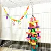 Autres fournitures d'oiseaux Bois Perroquet Jouets Suspendus Corde Pet Multi Coloré En Bois Résistant Aux Oiseaux À Mâcher Jouet Formation Suspendre Balançoire