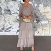 Abiti casual Abito da donna in chiffon Elegante maxi con maniche a pipistrello Orlo a strati per una lunghezza morbida e traspirante alla caviglia Speciale