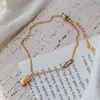 High End Plated Rich Brick Gold Bar Feet Chains for Female Not Fading New Small Crowd Light