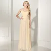 Robes de soirée jaune clair froncé une épaule robe de bal robes d'anniversaire sans manches mariage Occasions spéciales soirée SD372