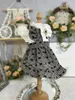 Dog Apparel Retro Cute Black Bow Lattice Princess For Small Medium Chihuahua Poodle Puppy Clothing Spring Pet Cat Clothes 2024