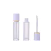 Lipgloss ctainers 8ml 둥근 립 립틴 오일 핑크 병 검은 흰색 모자 명확한 서리 화장품 포장 립글로스 튜브와 18cn#