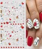 1 vel 3D Valentijn Kerststicker voor vrouwen Nail Art Decoraties Leuke cartoon minnaar Sliders Kerstman ontwerpstickers Manicur4715878