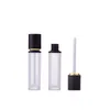 Lipgloss Ctainers 8ML ronde teinte à lèvres huile bouteille rose noir bouchon blanc clair gel emballage cosmétique tube brillant à lèvres avec baguette 18Cn #