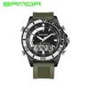 2018 Sanda Brand Chock Watch 3Atm Militärstil Herrens digitala silikonmän utomhussportklockor Multicolor Relogio Masculi272T