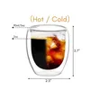 Verres à vin 2 Oz, ensemble de tasses à Expresso en verre à Double paroi, tasse à café Expresso à haute teneur en Borosilicate Ss