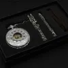 Montres de poche Retro Mécanique Pocket Set Luxury Pendant Mens Mens Pendant Collier Collier Chain de chaîne Reloj de Bolsillo L240322
