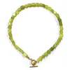 Колье Ins, персонализированное ожерелье с фруктами коровы, зеленый натуральный камень, нерегулярное ожерелье для женщин, летняя цепочка на шею ручной работы, стиль отпуска