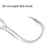 50pcs Super Strong Treble Hooks 2 High Carbon Steel Fishhooks Saltwater Triple Fishing Barbed Sharp Tackle 240313