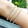 Urok Bracelets Mix White Turquoises Round 3 mm CZ Zestaw Zestaw Bransolek tenis