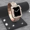 Pulseiras de relógio adequadas para pulseira de relógio Ultra 49mm 45mm 41mm 40/44mm 42mm Flash Metal com capa protetora de diamante iWatch Series 9 8 7 6 5 4 SE 24323