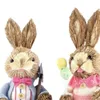 Decorative Figurines 2x Easter Decoration Artificial Animal Model Sculpture Tabletop Decor Statues For Office Garden Home Yard