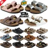 Kostenlose Versand Clogs Slippe Sandalen Scherling Mules Schwarze Kork flache Mode Sommer Männer Frauen rutschen Leder Wildleder Slide Beach Schuhe Damen Outdoor Sport Sport