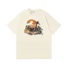 Męska koszulka 2024 Summer New Rhude Horse Sunset Print Trendy Loose T-Shirt High Street Męs i damskie krótkie rękawy