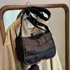 Shoulder Bags Fashion Ladies Crossbody Hand Bag Quilted Cotton Solid Color Handbag Rhombus Pattern Tote Women Shopping Purse