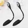 Bordslampor 2st 017W Stylish Flexible Portable Travel Book Reading Light Lamp Mini LED Clip Booklight With Button (Black)