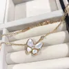 Brand Classic luxury butterfly designer earrings necklace with diamonds mother of pearl charm earring necklaces Earrings Ear rings for Women Jewelry gift