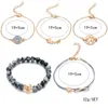 Link Bracelets Fashion Personality Creative 5Piece/Set Rhinestone Faux Stone Beaded Metal Heart Shape Animal Hollow Map Letter Digital