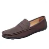 Casual schoenen Loveontop heren Penny Loafers zachte slip op handgemaakte lederen mocassins mannelijk bruin plus maat