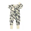 Spring Long Sleeve Animals Print Baby Boys Girls Rompers Cotton Jumpsuits Kids Clothes Climb Suits Suttont Zipper Nightclothes 240322