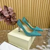 Nova marca das mulheres coloridas diamante vestido sapatos senhoras couro genuíno sapatos de salto alto sandália