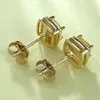 Stud Earrings Vinregem Crushed Cut 5 MM Citrine Gemstone Studs For Women 18K Gold Plated 925 Sterling Silver Jewelry Wholesale
