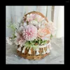 Panier de rangement tissé de fleurs décoratives et ruban, paniers de fleurs de mariage pour filles, en osier et en rotin pour décoration de jardin de maison