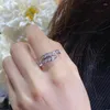 Кольца кластера, европейское роскошное кольцо из стерлингового серебра 925 пробы с полным бриллиантом, кольцо из змеиной кости, женская мода, изысканные брендовые ювелирные изделия, подарок на вечеринку