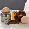 Wine Glasses 1/2Pc Glass Storage Jar With Cork Lid Atorage Bottle Sealed Tank Tea Can Cereal Coffee Creative Decoration Airtight Canister