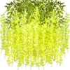 Decorative Flowers Fake Wisteria Kit Colorful Faux Flower Vines Garland Decoration For Home Wedding Garden 12pcs Artificial 3