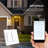 Control Zemismart Tuya Zigbee Interruptor inteligente 4 canales Interruptor de luz de pared 4x4 Pulsador Interruptor Neutral requerido Alexa Google Home