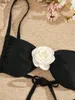 Women's Swimwear SEAURAL 2024 3D Flower Plus Size Swimsuit Bikini Sets Sexy High Waist Women Triangle Push Up Beachwear Bathing Suit