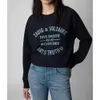 Women Hoodies Sweatshirts Tidig Autumn New French Nisch ZV Classic Letter Print Raglan Sleeve Cotton Navy Blue Womens Sweaterz