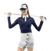 Customized Golf t Shirt Womens Sets Black Skirts Pique Knitted Brand Work Business Uniform