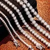 Fashion Style 2mm 3mm 14k White Gold Vvs1 Moissanite Baguette Infinite Tennis Chain