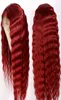 Parrucche anteriori in pizzo per capelli umani con onda profonda 13x4 di colore rosso pre pizzicato con capelli per bambini Remy brasiliano in pizzo trasparente4147650