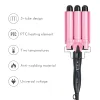 Irons Professional Tourmaline Ceramic Triple Barrel Hair Curling Irons 110V 220V Barber Shop Deep Wave Hair Styling Tools 35D