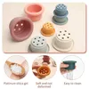 Sorting Nesting Stacking toys 1 set of silicone stacked cups Montessori childrens building blocks preschool education baby shower Ins style bathtub 24323