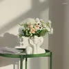 Vasen Nordic Körper Figur Keramik Vase Gefälschte Blume Anordnung Kunst Club Kaffee Tisch Skulptur Handwerk Home Zimmer Desktop Figuren Dekor