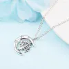 Chains 2024 Moon & Spinning Tree Of Life Pendant Necklace Real Sterling Silver Fashion Choker Jewelry Female For Women