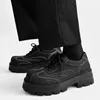 Повседневная обувь, высокое качество, весна 2024, уличный стиль, черные подростковые мужские кожаные повседневные банкетные платья, 5 см, с эффектом усиления