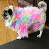 Abbigliamento per cani Maglione colorato peloso Abbigliamento per animali domestici Abbigliamento per feste di moda Giacca antivento per gatto