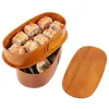 Dinnerware Japanese Bento Box Sushi Tableware Bowl Container Eco-friendly Wooden Lunch Picnic School Kid Office Worker