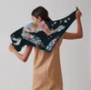 90 cm lyxmärke Flower Horse Square Scarves Twill 100% Silk Scarf Women Fashion Hijab Scarf Foulard Neckerchief Bandana 240312