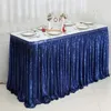 Couverture de jupe de Table rectangulaire, paillettes pour mariage, noël, fête d'anniversaire, accessoires de décoration de la maison, 240322