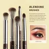 jup Eye Makeup Brushes Set Profial 15pcs Eyeshadow Brushes Vegan Ccealer Eyebrow Liner Blending Brush Brown,T499 78t3#