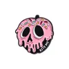 Skräck rosa serie tecknad radio kista emalj stift hjärtögon punk brosches ryggsäck kläder lapel badge halloween smycken stift