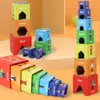 Tri Nesting Jouets empilables Bloc imbriqué numérique Jeu de classification pour enfants Jouets assortis Formation aux compétences de voiture Balance de tour en bois créative 24323