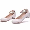 Pompe Spring Bassel Parl Tascia Stiletto Square High Tanne Abito da banchetto Scarpe da sposa White Wedding Scarpe da damigella d'onore H0081 H0081